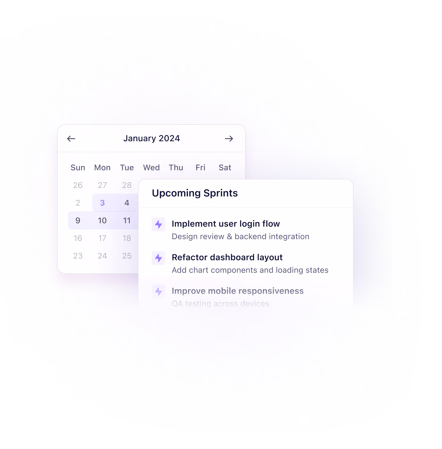 A sprint calendar with a release marked on it.